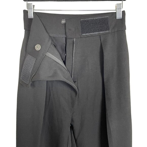 JLuxlabel Draped Asymmetrical Pleated Waist Black Pants Sz S High Waist Trousers - Picture 3 of 7